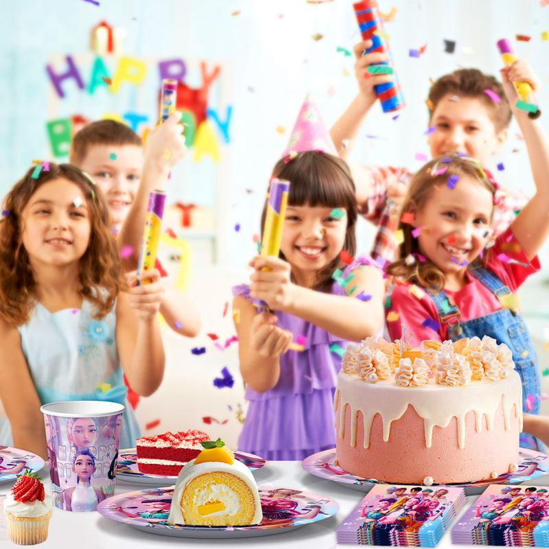 Kpop Demon Hunters Birthday Decorations Singer Party Favors Balloon Disposable Tableware Tablecloth Plates Cups Baby Shower Toys