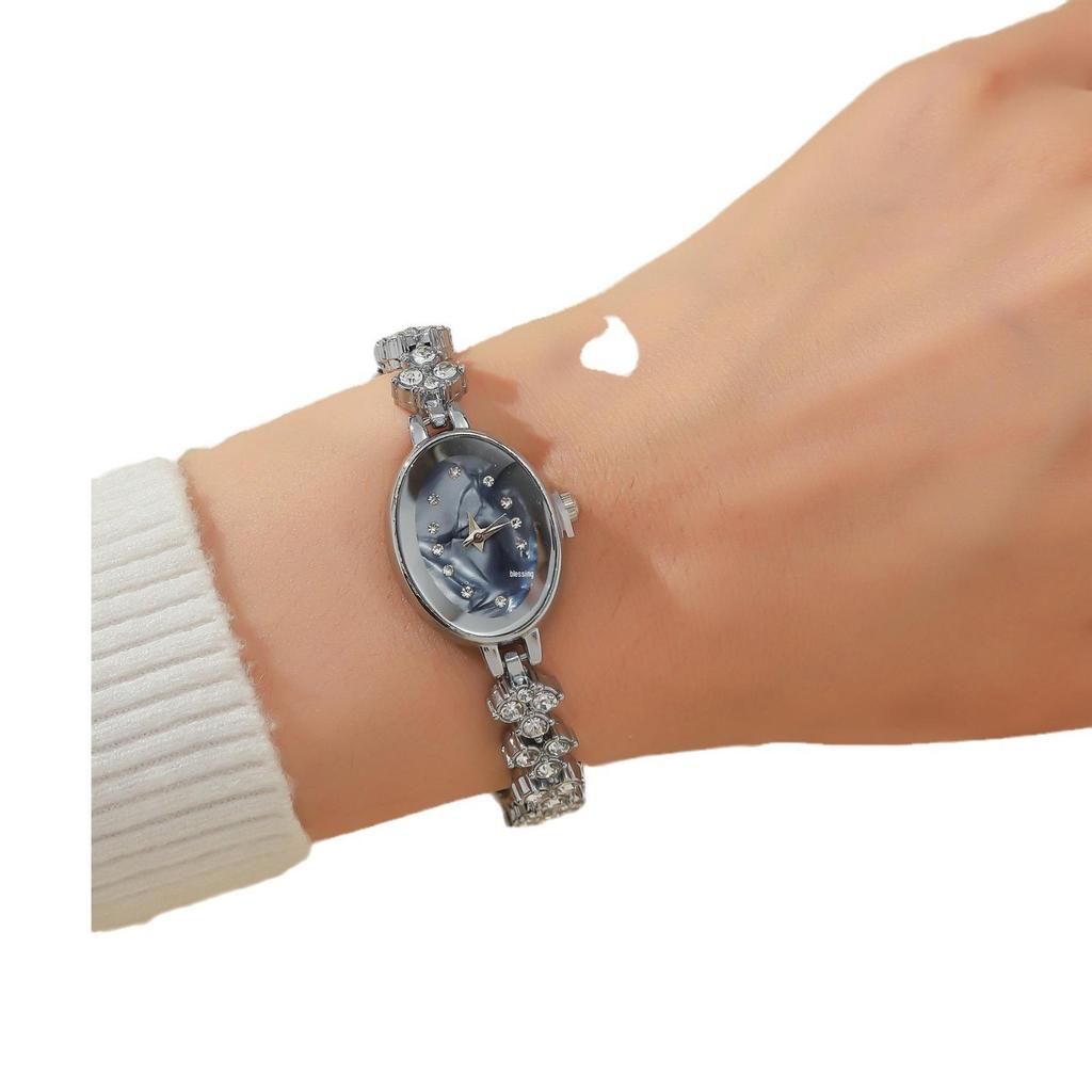 Шикарные компактные женские кварцевые часы с бриллиантами