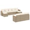 VidaXL Salon de Jardin avec Coussins 10 pcs, Canapés de Terrasse, Ensemble de Meubles de Patio, Mobilier d'Extérieur, Beige 3226415