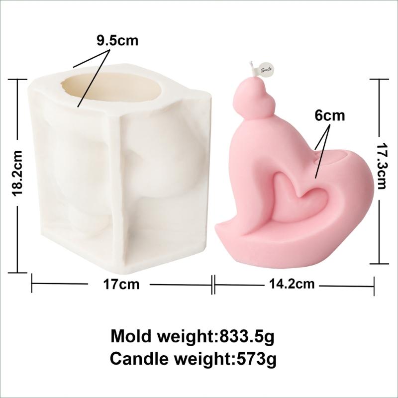 Silicone Candle Mould Heart Shaped Molds Cake Fondant Chocolate Mold Epoxy Casting Resin Moulds Food Grade Silicone