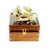 22.86 Cm Large Brass Sextant with Glass Wooden Box Nautical Navigation Collection Pirate's Gift Decor Ideas Marine Instruments