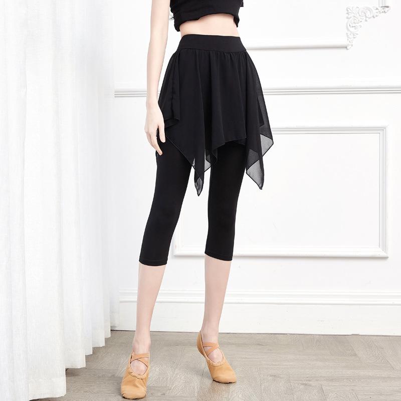 Женские асимметричные шифоновые брюки-юбка для танцев и йоги