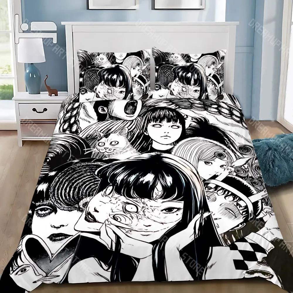 Триллер Манга Пододеяльник Наволочка Постельный Комплект Мальчик Дзюндзи Ито Томи Девочка Украшение Спальни Детский Подарок Односпальный Двуспальный Большой Размер