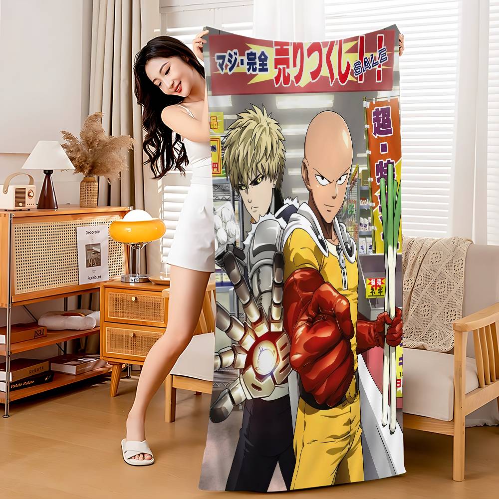 O-One-Punch Man S-Сайтама Аниме Пляжное Полотенце для Плавания Мягкое Впитывающее Мыльное Полотенце Детские Подарки для Детей Путешествия Кемпинг Спортзал