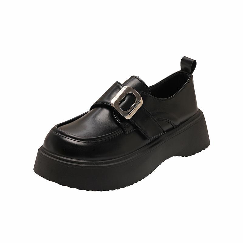 Женские кожаные лоферы на платформе 2025 весна и лето новые в британском стиле jk одинарная обувь маффин Мэри Джейн маленькие кожаные туфли женские