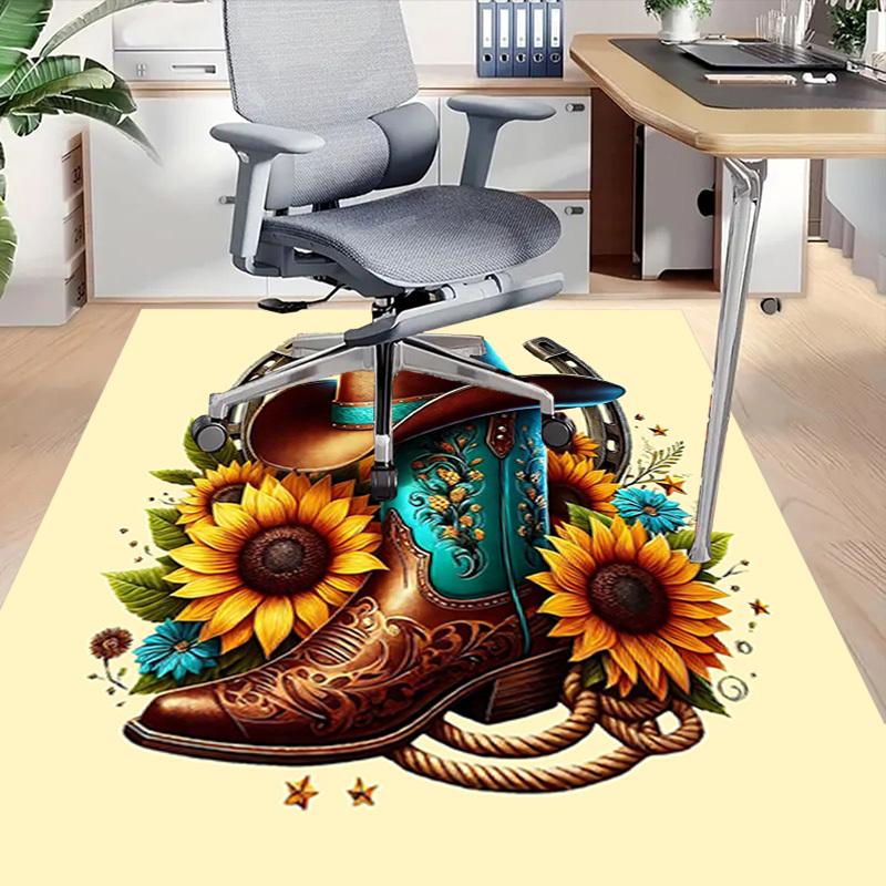 1PC Cowboy Boot Non-Slip Floor carpet, suitable for Office, bedroomand playrooms. It can also be used as a sofa footrest cover-T108
