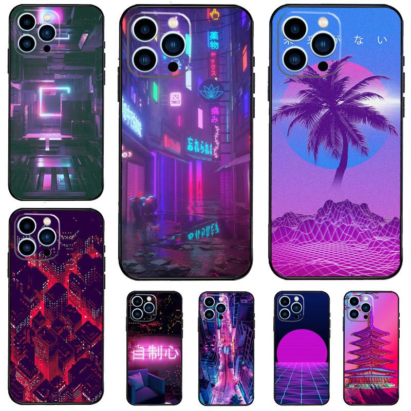 Neon Vaporwave City For Huawei Nova 11 12i 3i 7i 8i 9 10 SE Y60 Y61 Y70 Y72 Y73 Y90 Y91 P20 P30 Pro P40 Lite Case