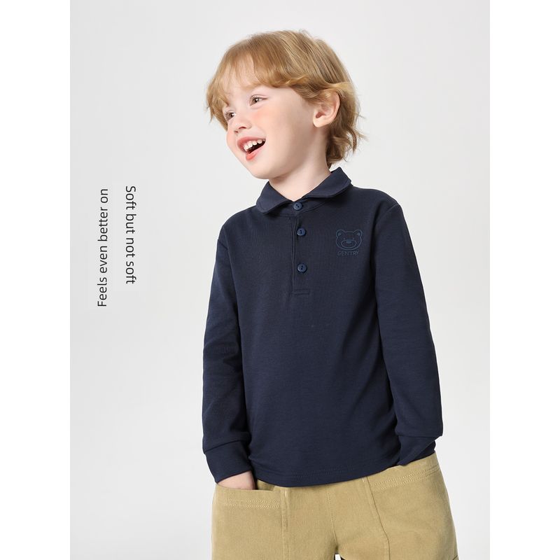 Правая Европейская Академическая Стиль Длинный Рукав Поло 2026 Весна и Осень Новая Детская Одежда Младенец Белый Топ