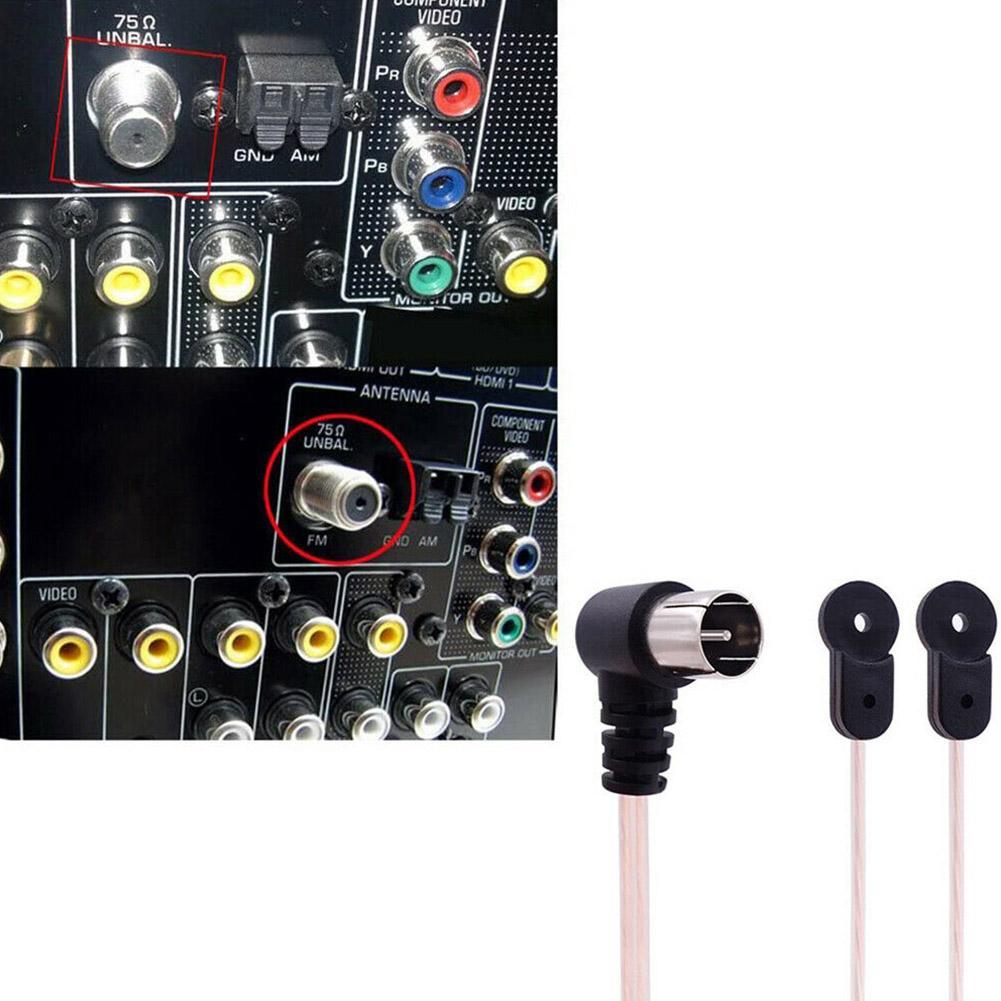 Дипольная антенна для FM-радио 88-108 МГц, 75 Ом, комнатная HD-антенна, RF коаксиальный адаптер PAL на F-разъем, решает проблему слабого/шумного FM-сигнала