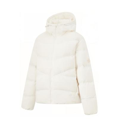 Li Ning Fitness Series Повседневная спортивная дышащая теплая куртка с капюшоном для женщин Куртки белые AYMU518-1