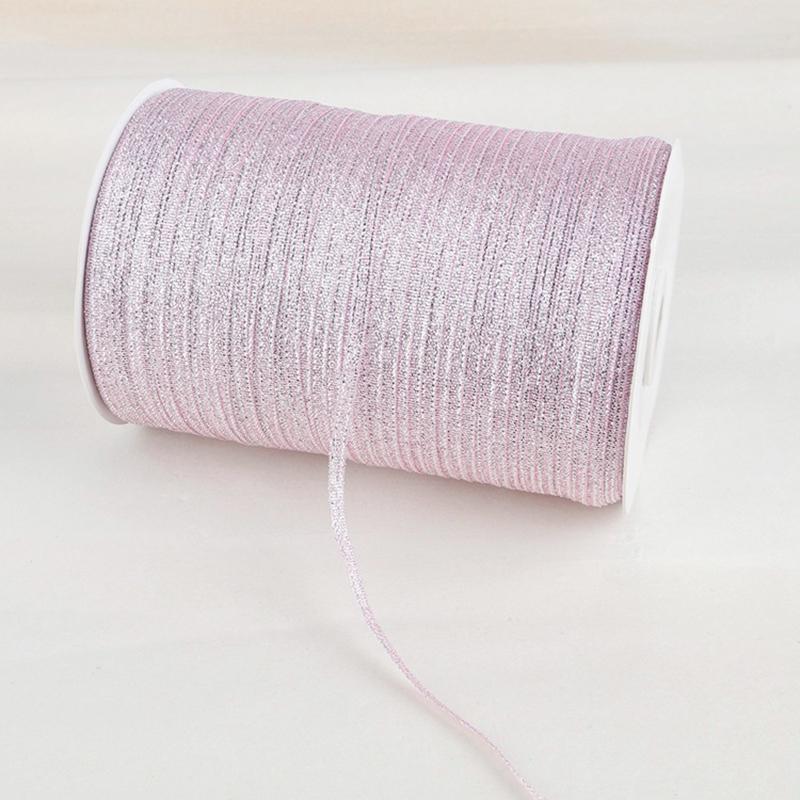 Товары для вечеринок Шелковая лента Модный материал 3 мм 20 ярдов Цветные ленты с зеленым луком Украшение Подарочная коробка Упаковка Лента 1 рулон Золото Серебряный цвет