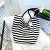 Полосатая парусиновая сумка новая сумка-тоут для отдыха на плечо большой вместимости сумка для покупок сумка-тоут