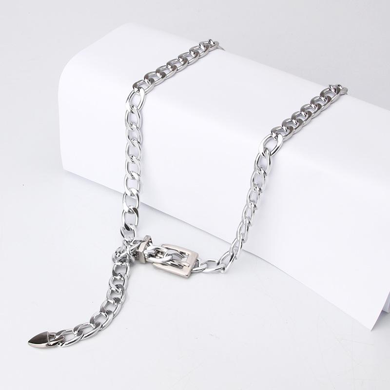 Женский металлический пояс-цепочка в панк-стиле - корейский модный аксессуар для платьев и брюк