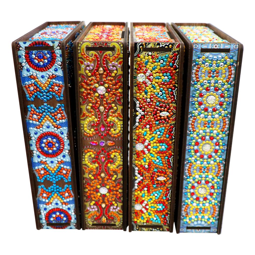 Classic Mandala Style Storage Box Diamond Painting DIY Jewelry Box Desktop Craft Storage Organizer Case Fragmented Ornament