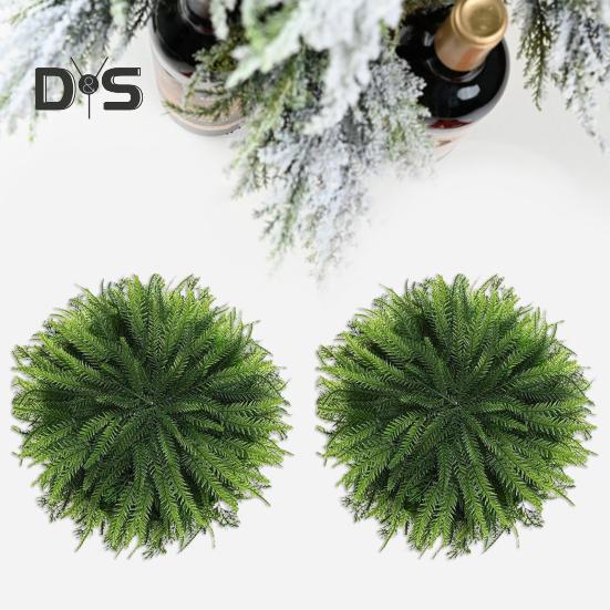 Подложка из искусственного кедра с густыми ветками, многоразовая, термостойкая, для праздничного Дня благодарения, для рождественской вечеринки, для украшения стола, круглая, с зеленью