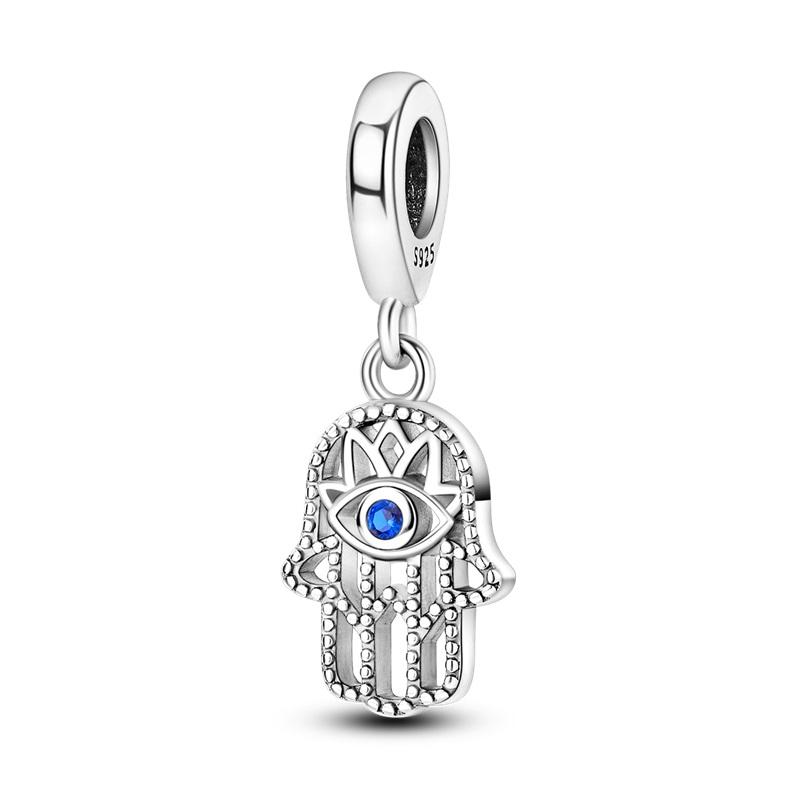 925 Silver Charms Beads Devil's Eye Fatima's Hand Cross Beads Fit Original Bracelet Women DIY Jewelry Gifts