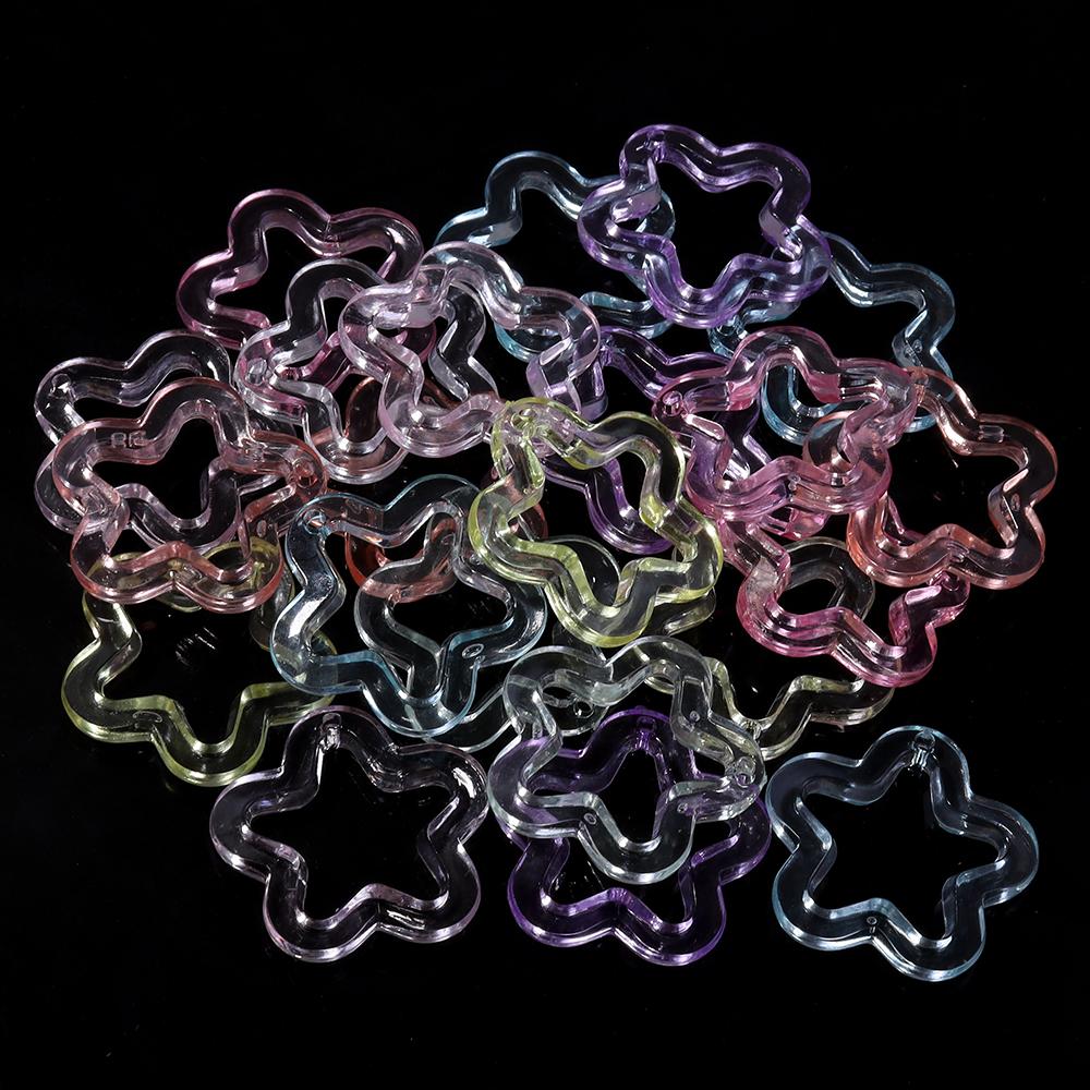 30Pcs/Lot 30mm Colorful Hollow Star Acrylic Charms Pendants For Jewelry Making DIY Necklace Bracelet Earring Keychain Supplies