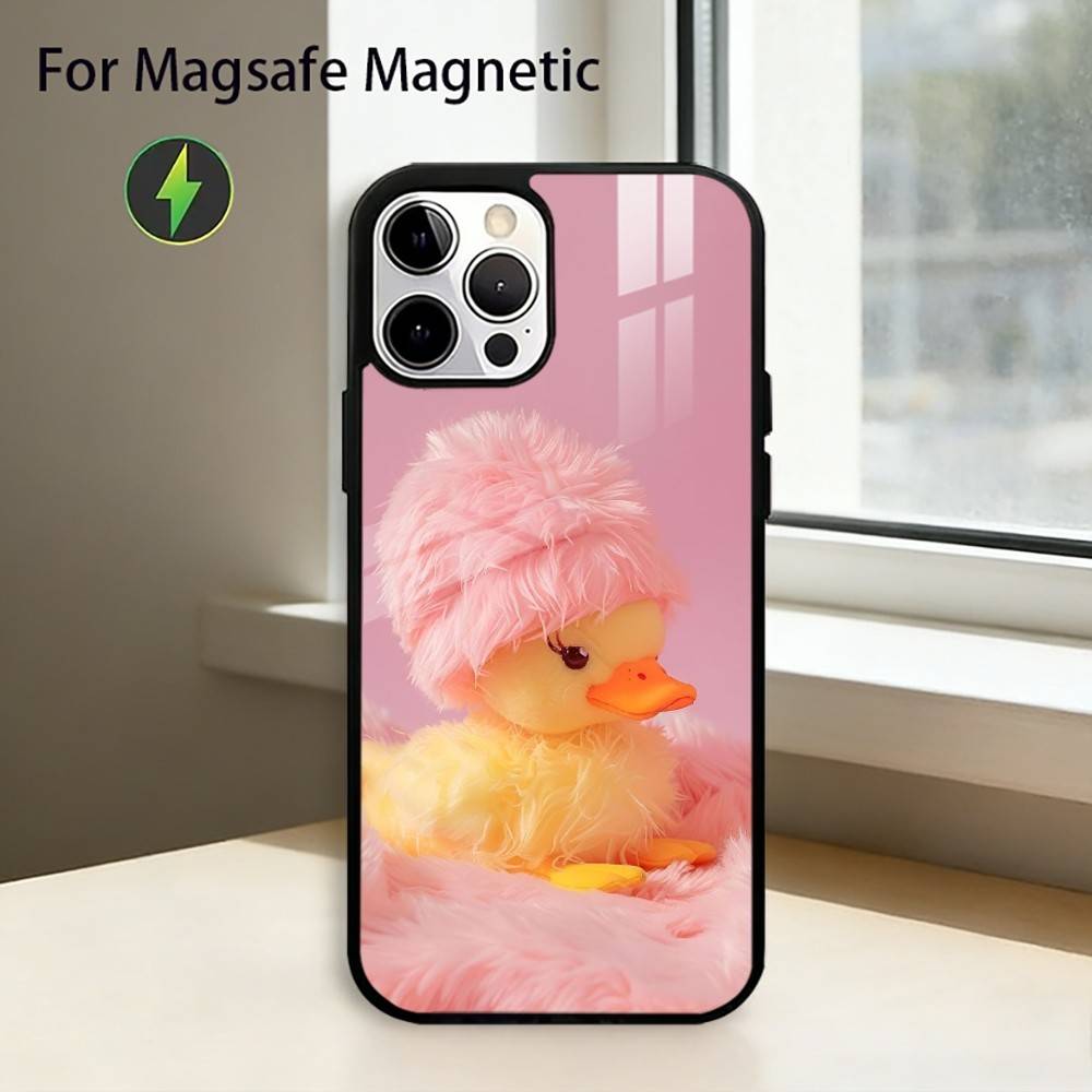 Cute Cartoon D-Duck Phone Case For iPhone17,16,15,14,13,12,11 Plus,Pro Magnetic with Magsafe Wireless Charging
