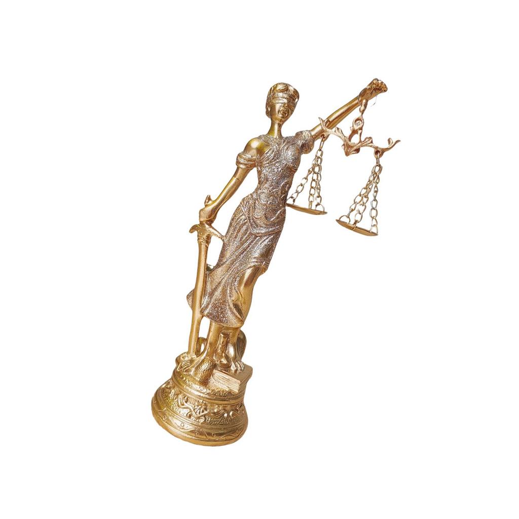 Blind Law Goddess Statue Resins Lady Justice Sculpture with Scale Greek Roman Fairness Figurine Ornament Gift for Lawyer