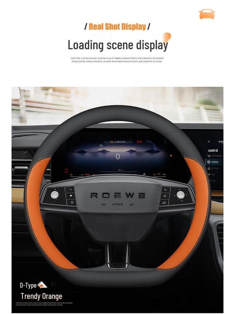 Ultra-Thin Genuine Leather Steering Wheel Cover for Roewe i5/i6/D6/D7/RX5/iMAX/Ei5/E6