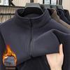 Мужская утолщенная толстовка на молнии с подкладкой из кораллового флиса, 680 г, с эластичной манжетой