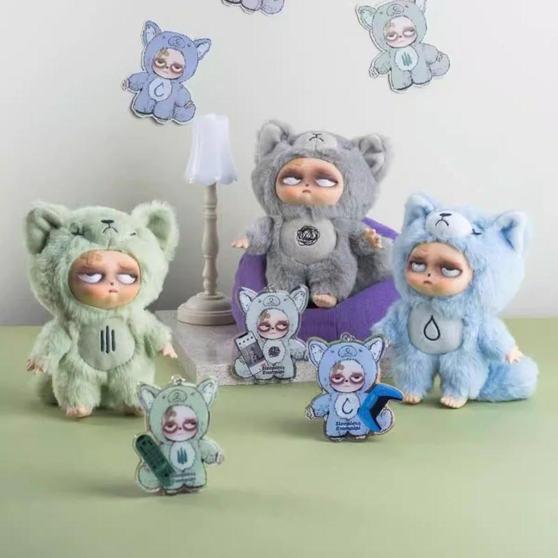 Grumpipi In Stock Original Sleepless Grumpipi Series Blind Box Vinyl Face Plush Doll Macaron Color Bag Decor Collection Toy Gift