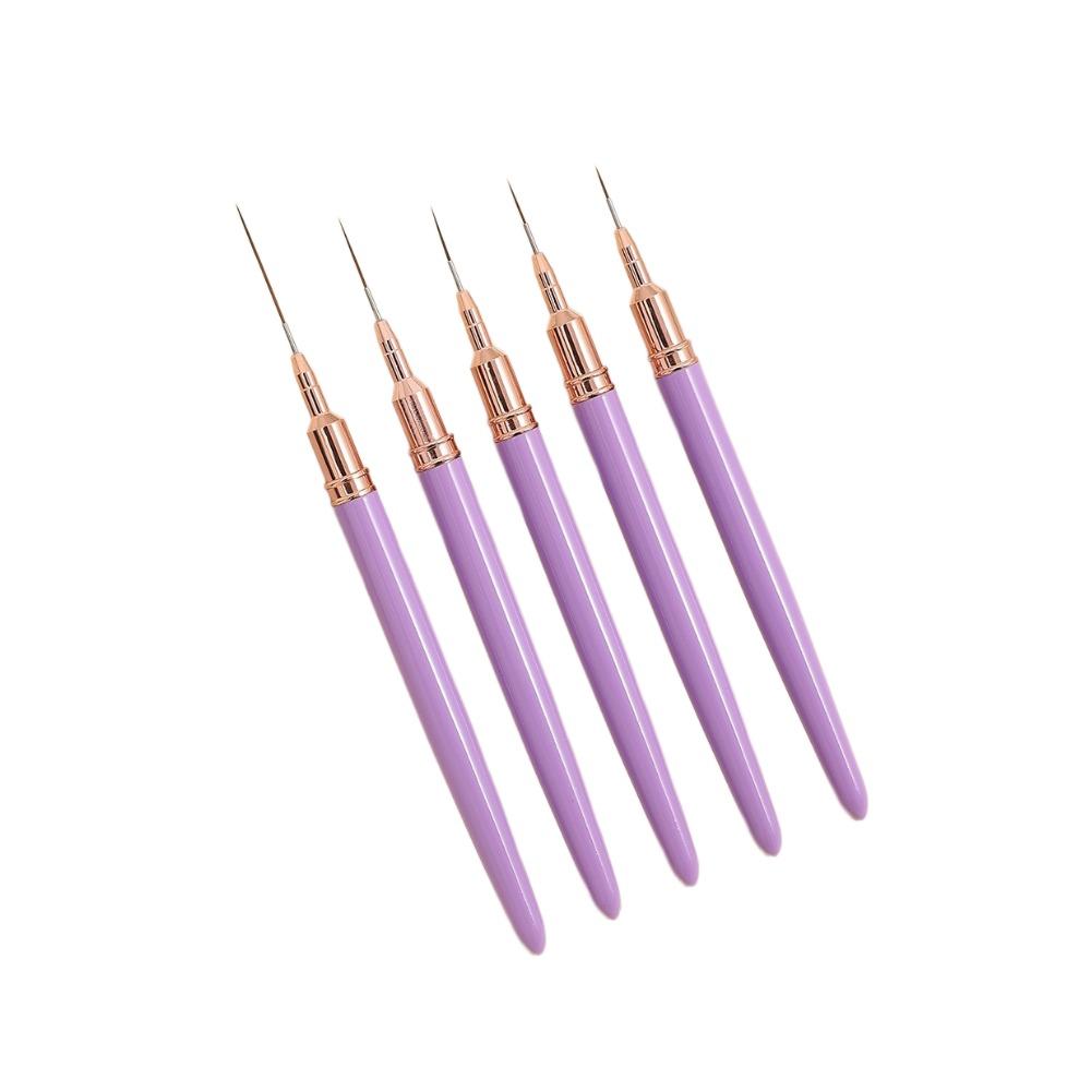 5pcs/Set Professional Nail Brush Pen Set Elongated Striping Drawing Nail Art Liner Brushes for Perfect Manicure
