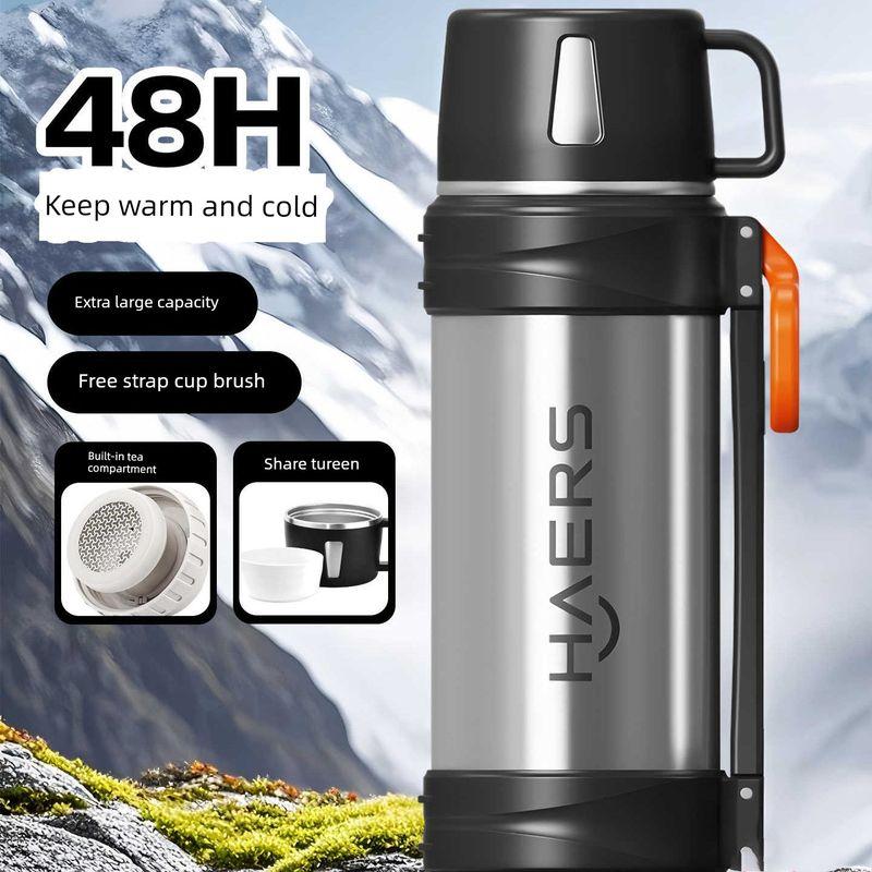 Hals Insulated Kettle for Outdoor Use, Car Travel, Stainless Steel Water Bottle, Large Capacity Thermos, Hot Water Bottle, 2025 New Model