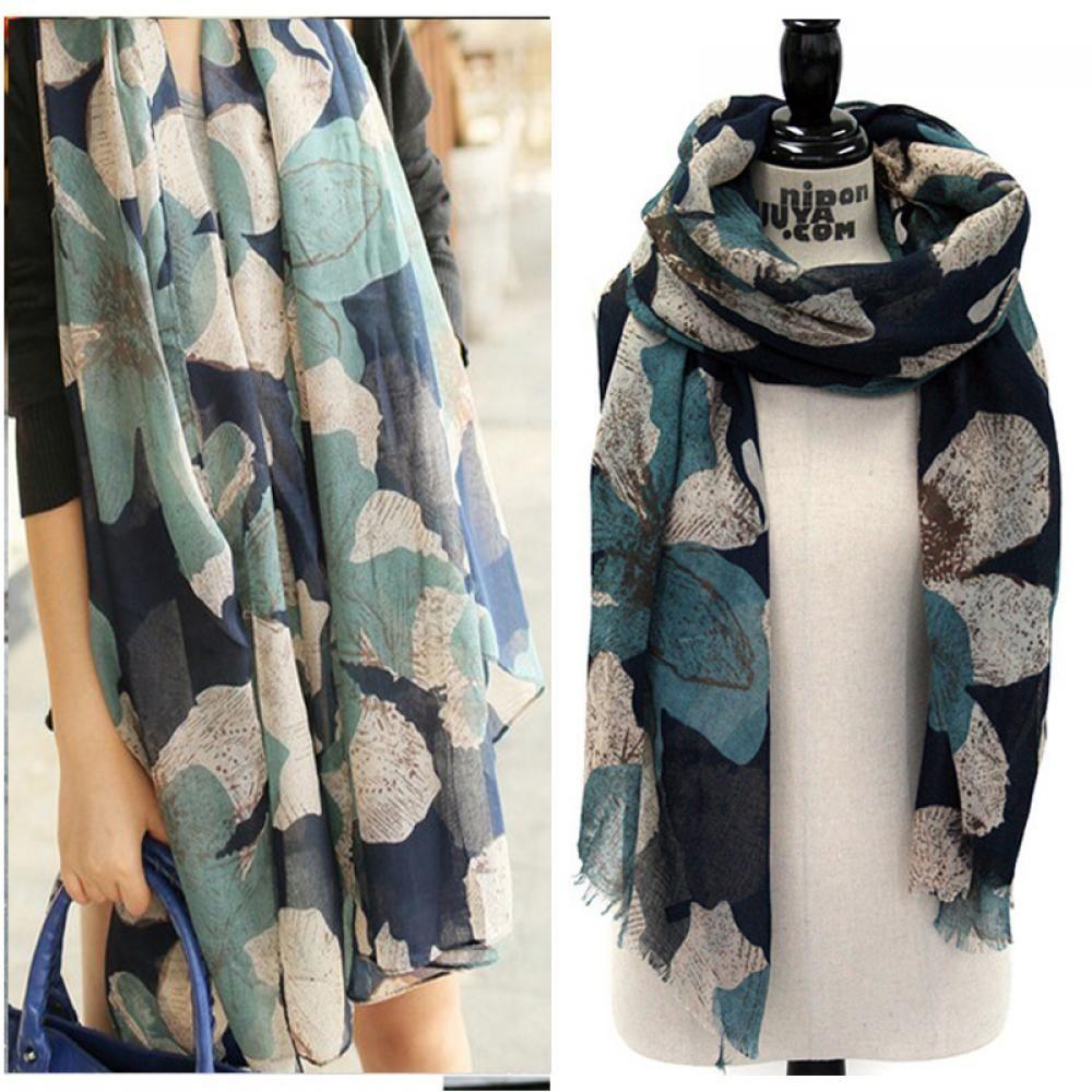 Elegant Women Long Warm Voile Shawl Scarves Wrap Printed Scarf