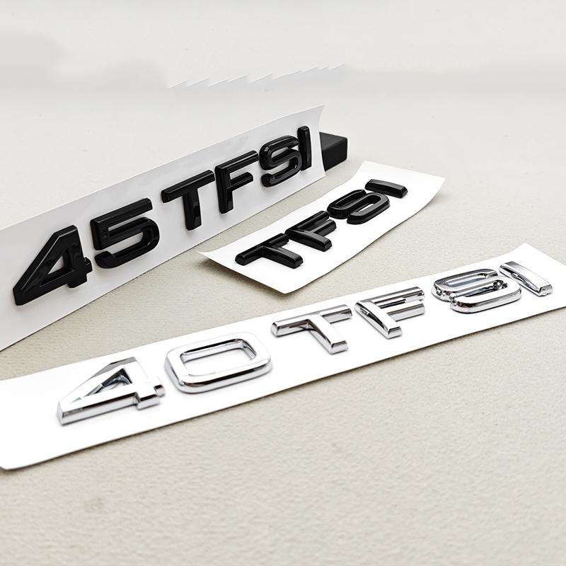 3D ABS Car Letter Logo 35TFSI 40TFSI 45TFSI Rear Trunk Tail Badge Emblem Decal For Audi A4 A5 A6 A8 Q3 Q5 Q7 Sticker Accessories