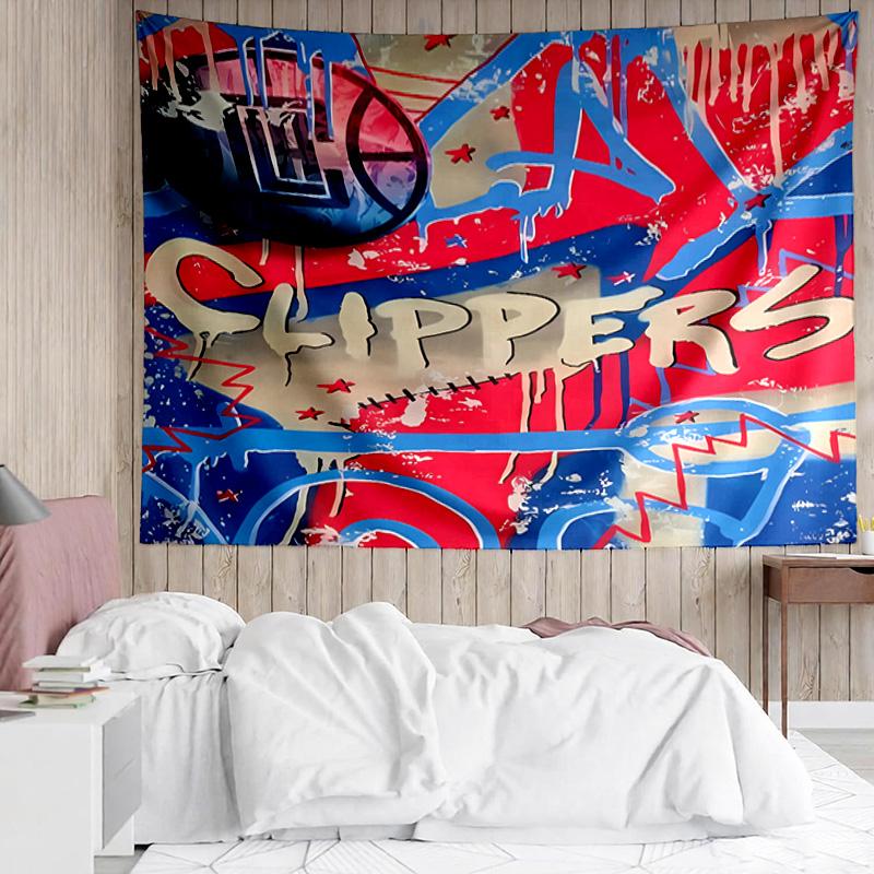 Los Angeles Clippers logo Tapestry for Bedroom Aesthetic Classroom Tapestries Wall Hanging for Living Room Dorm Office,Ideal Creative Gift