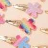 16Pcs Fashion Glitter Rainbow Flower Rabbit BB Handmade Hairpins For Cute Girls Hair Clips Barrettes Headwear Hair Accessories