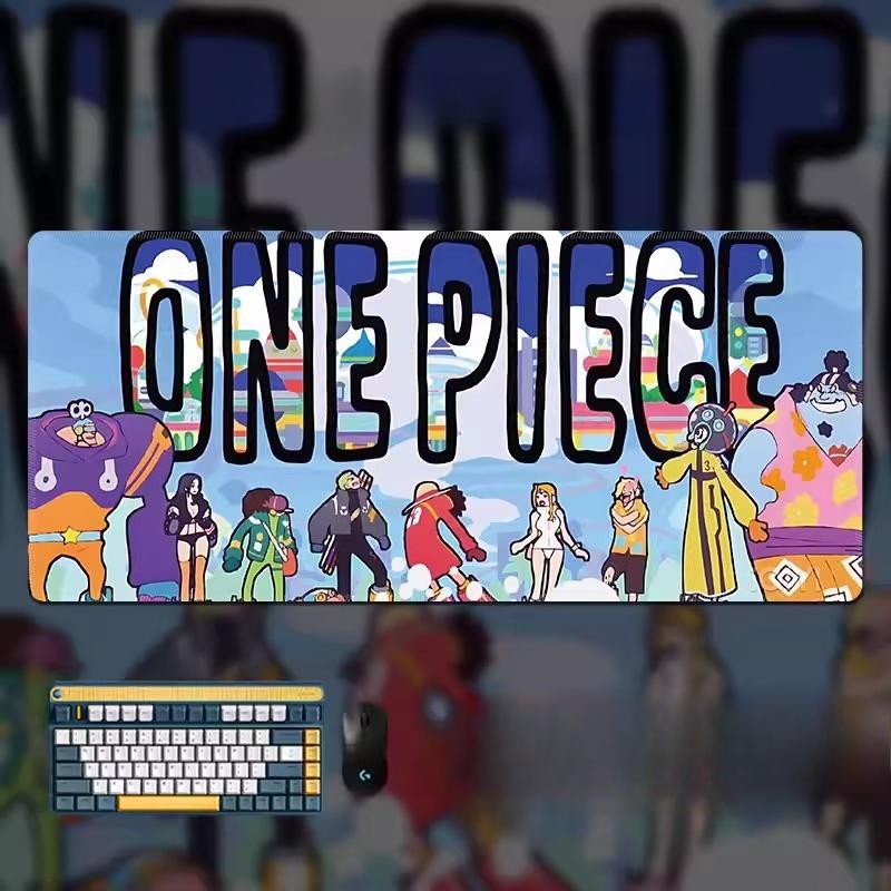 Коврик для мыши с рисунком высокой четкости ONE PIECE, очень большой, анимация, Луффи, для гейминга, настольный коврик, компьютерный коврик, офисный, водонепроницаемый, нескользящий, кожаный коврик для мыши