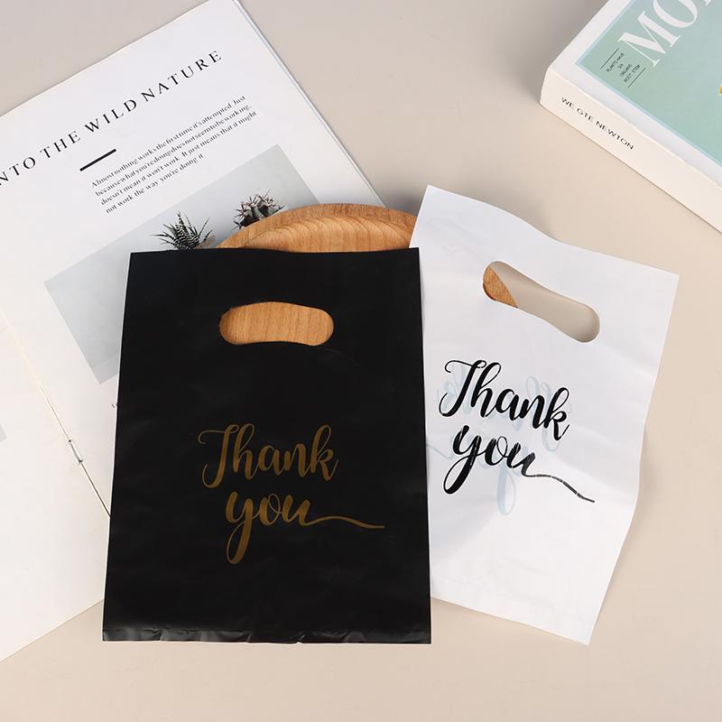 10 шт. Мини-спасибо, пластиковые подарочные пакеты, многоразовые праздничные пакеты, пластиковый подарочный пакет