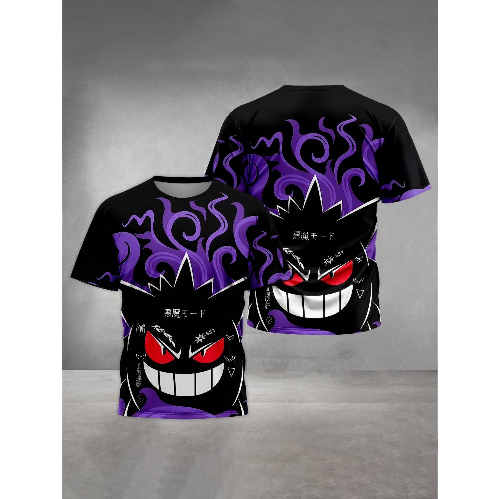 Evil Spirit Gengars Print Baby Clothing 5 To 14 Years Male Outdoor Clothes for Children Boy Girl Child T-Shirt Top Shirts