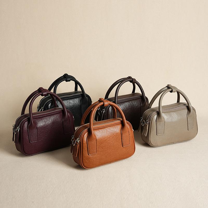 Genuine Leather Single-shoulder Women's Crossbody Bag A Niche and High-end Handbag for Office Women