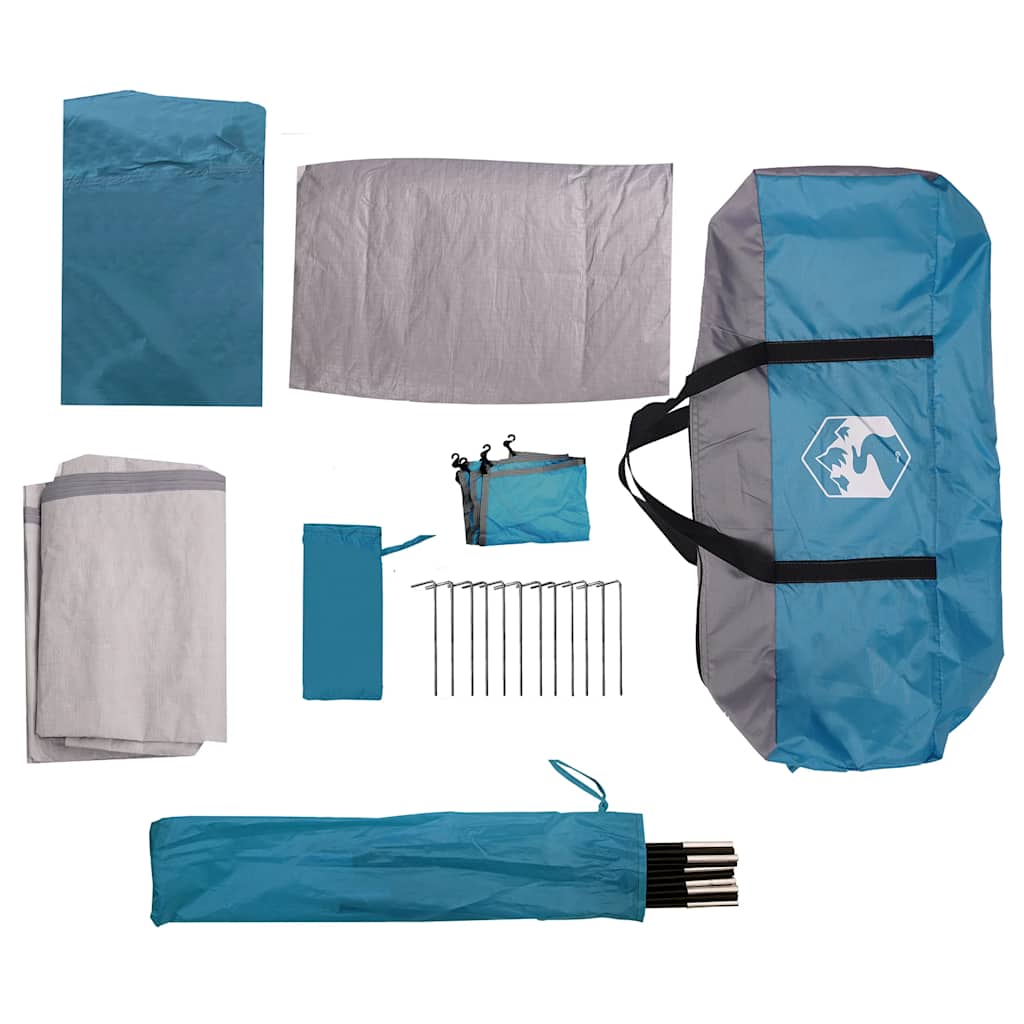 8 Person Camping Tent Blue Waterproof