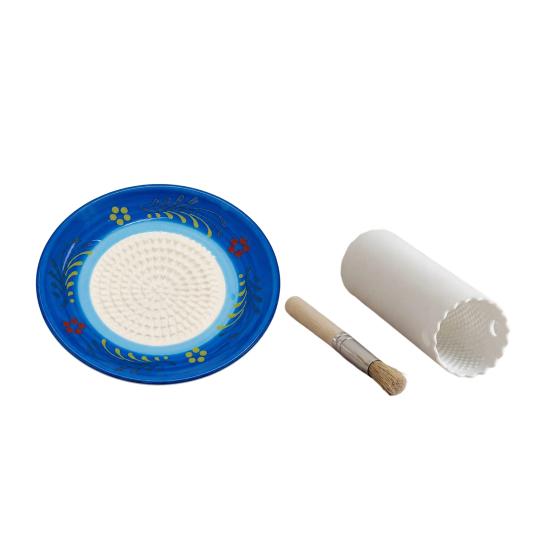 Small Dinner Plate Ceramic Garlic Grater Plate, Manual Kitchen Grinding Tool for Ginger Spice, Gadget Non-Stick Grinder Fruits Vegetables