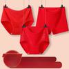 Plus Size Women's High Waisted Cotton Red Briefs