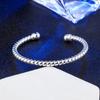 925 Silver 5mm Open Cuff Bracelet Bangle For Women Double Bead Twisted Bangles Silver Jewelry