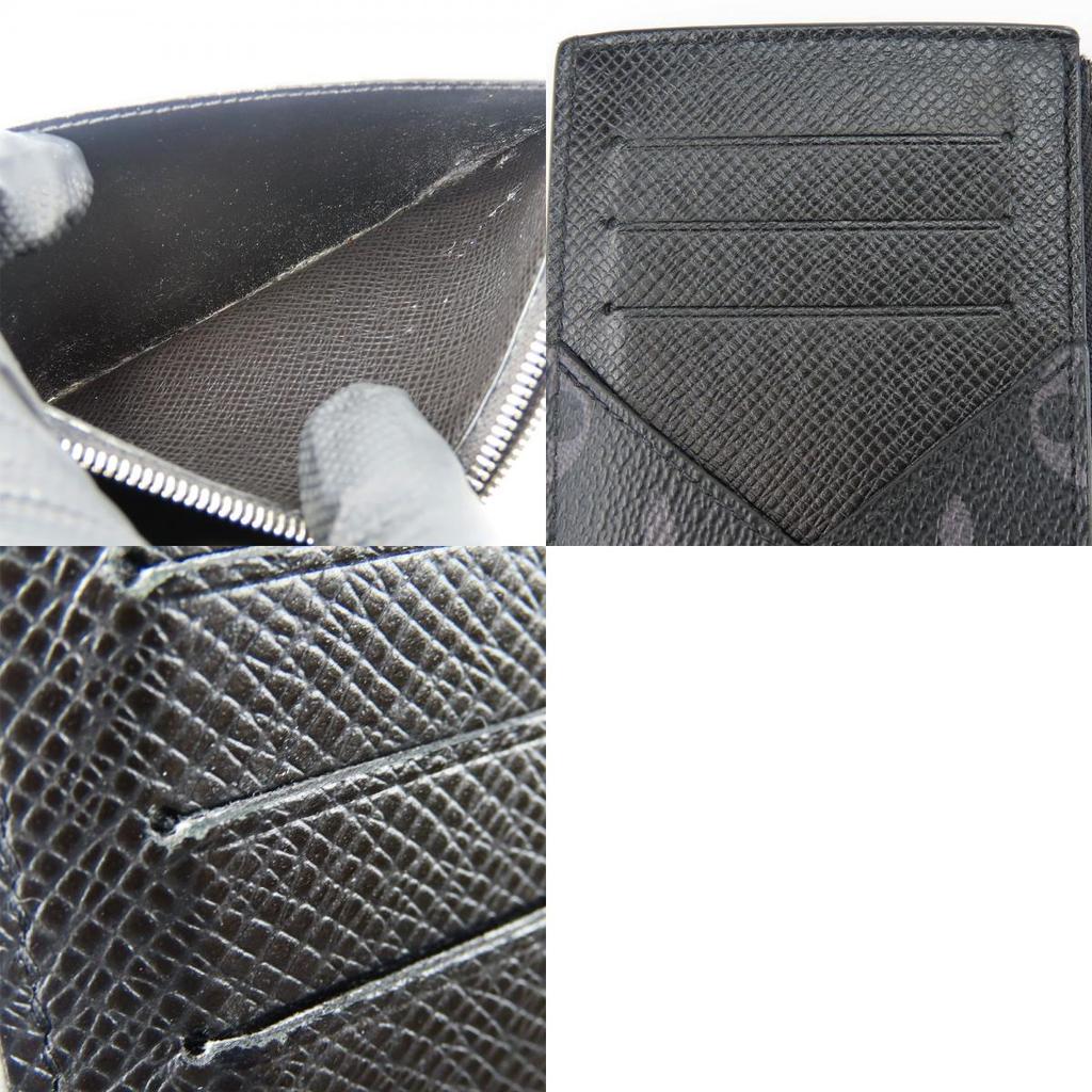 Used LOUIS VUITTON Coin case Coin card holder M30271 Taiga/Monogram Eclipse Aldoise black Card Case