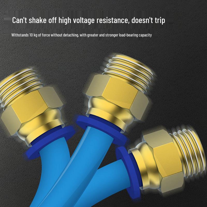 Пневматический быстроразъем для мягкого шланга 8 мм, фитинг для воздушной трубки с резьбой 1/2" и воздушным штуцером 6 мм