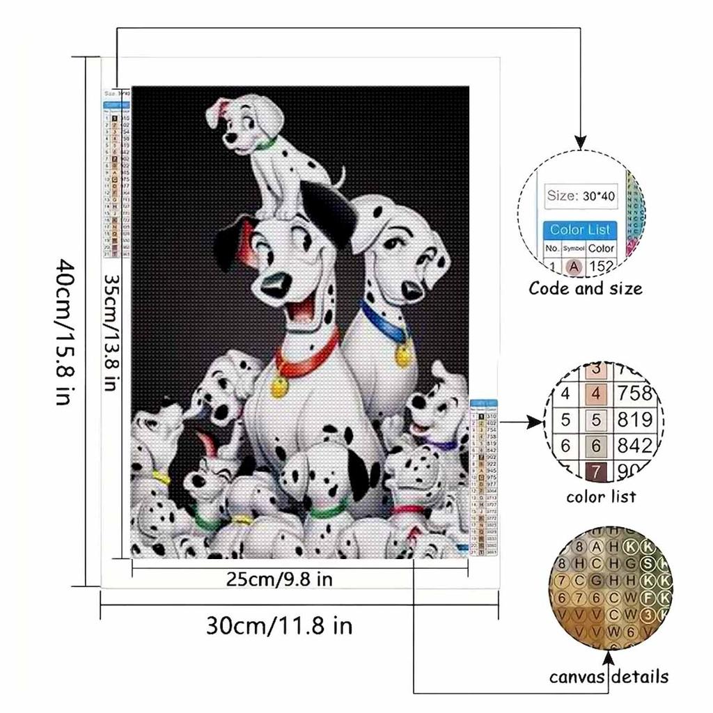 DIY Diamond Painting Spotted Dog Cross Stitch Kit Mosaic Art Diamond Painting Full Circle Diamond Home Decoration