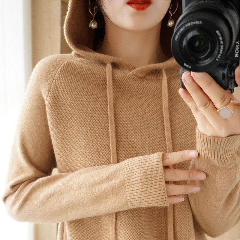 Autumn Winter Women's Hooded Sweater Long Sleeve Warm Casual Pullovers Tops Hoodie
