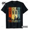 Funny Made In 1981 Limited Edition Classic T Shirts Unisex Graphic Cotton Streetwear Short Sleeve Birthday Gifts T-shirt Men