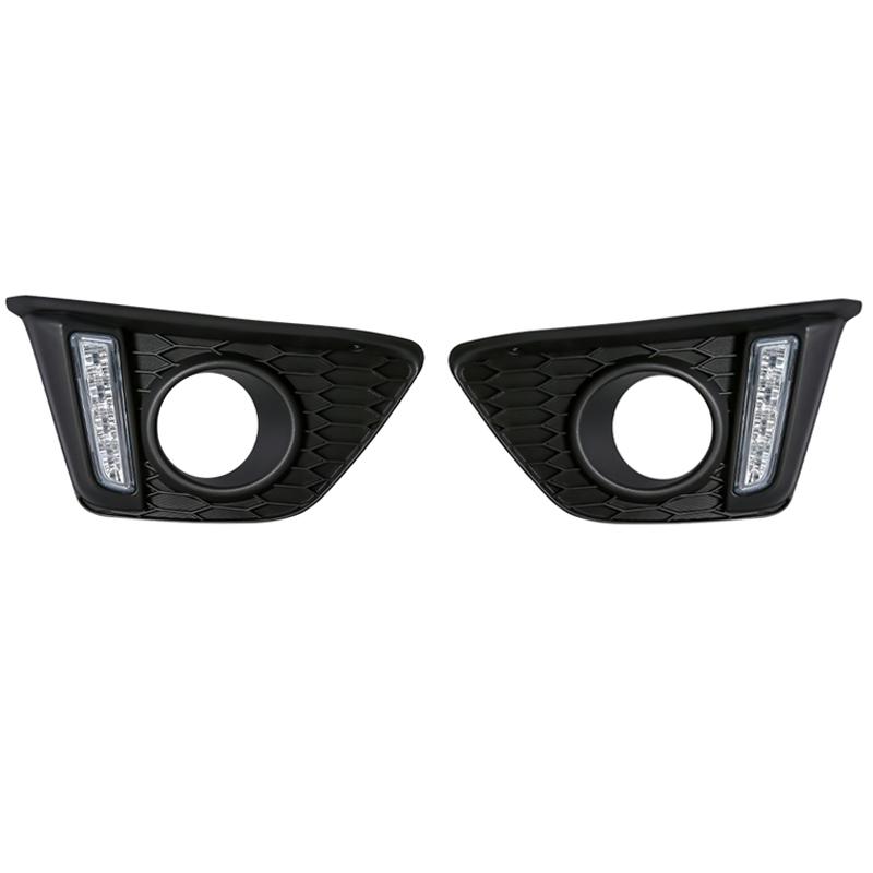 DRL Fog Lights Daytime Running Lamp LED for Honda Fit JAZZ 2014 2015 2016 2017 Wires Switch Relay Bumper Driving Car Accessories