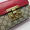 [Pre-Owned] Padlock Metal Lock Logo Chain Canvas Leather Bag - Very Good #W57O7B