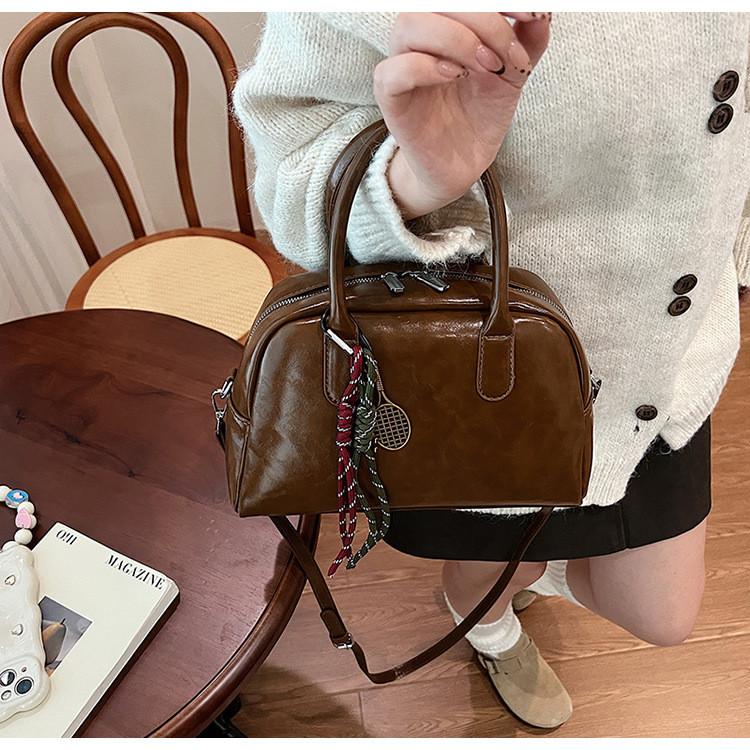 Ielgy American Retro Hand-Carrying Bowling Bag Fashion Casual One-Shoulder Female Bag