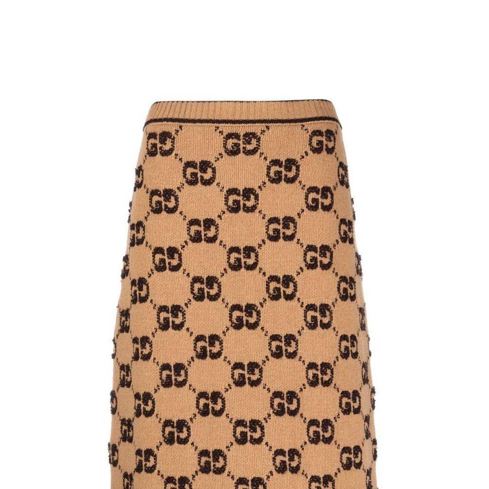 GUCCI Gg Jacquard A-Line Knit Skirt 713301-XKCNA-2668