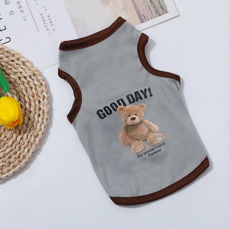 Little Bear Print Small Dog Clothes Small And Medium-sized Dog Puppy Spring Clothes Thin Section Breathable Pet Clothes T-shirt